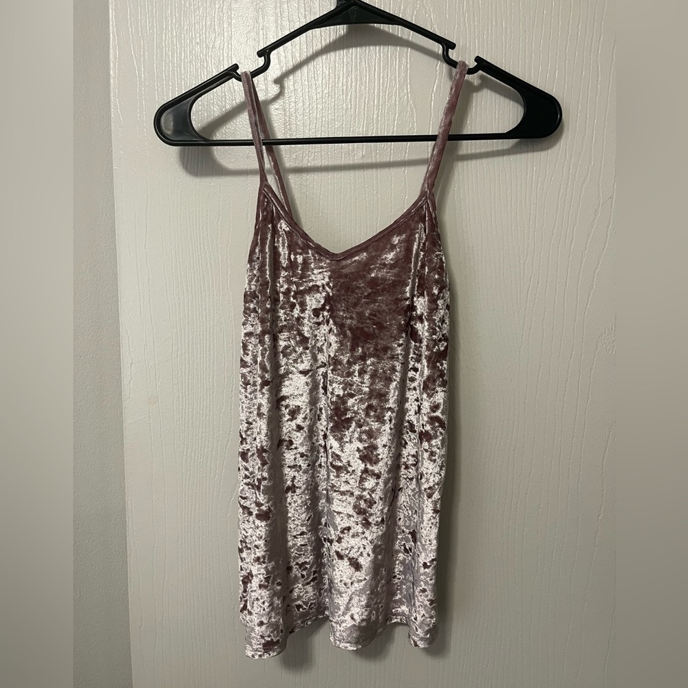 Small light pink velvet tank top